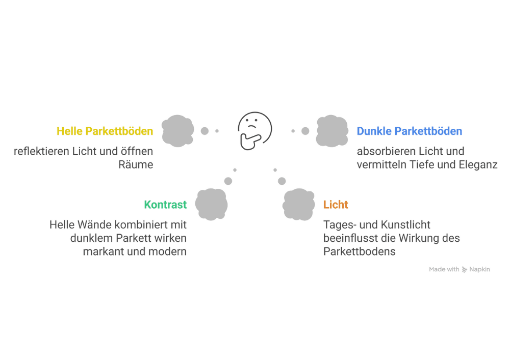 Farbe und Licht - Wirkung auf Parkett